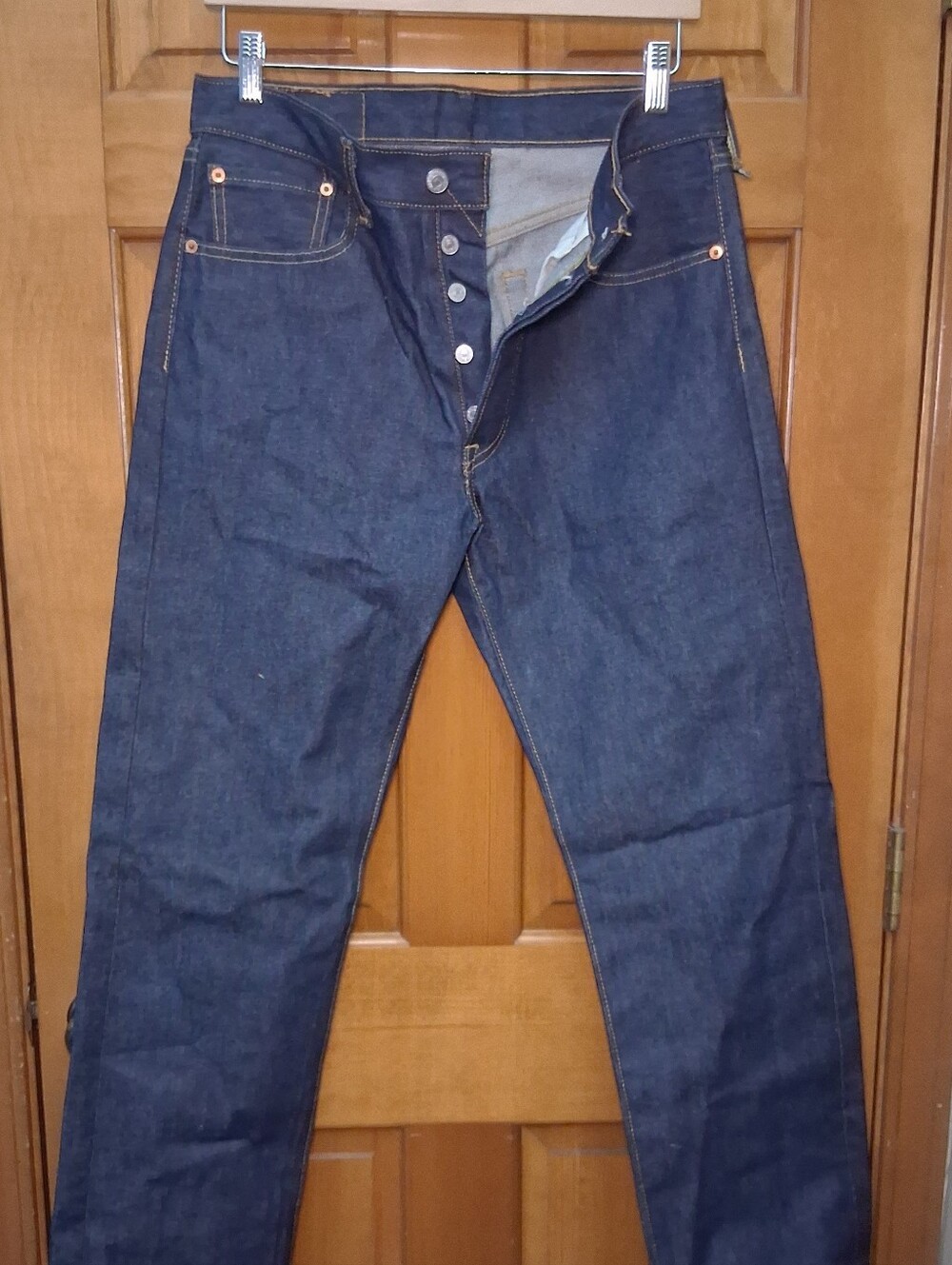 Levi's 501 Dark Blue Jeans with Button-Fly